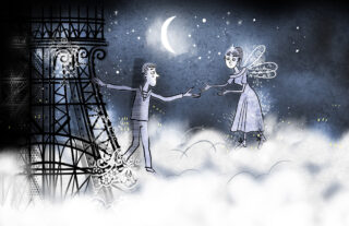 Moonlight on the Eiffel Tower